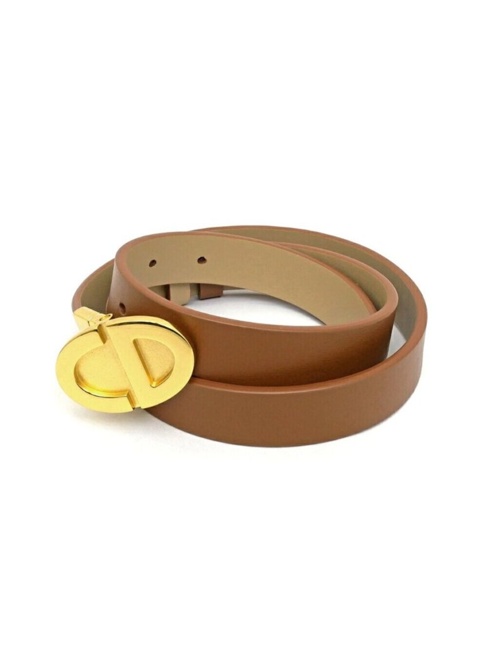 Dior Reversible Belt Brown Beige Gold Logo